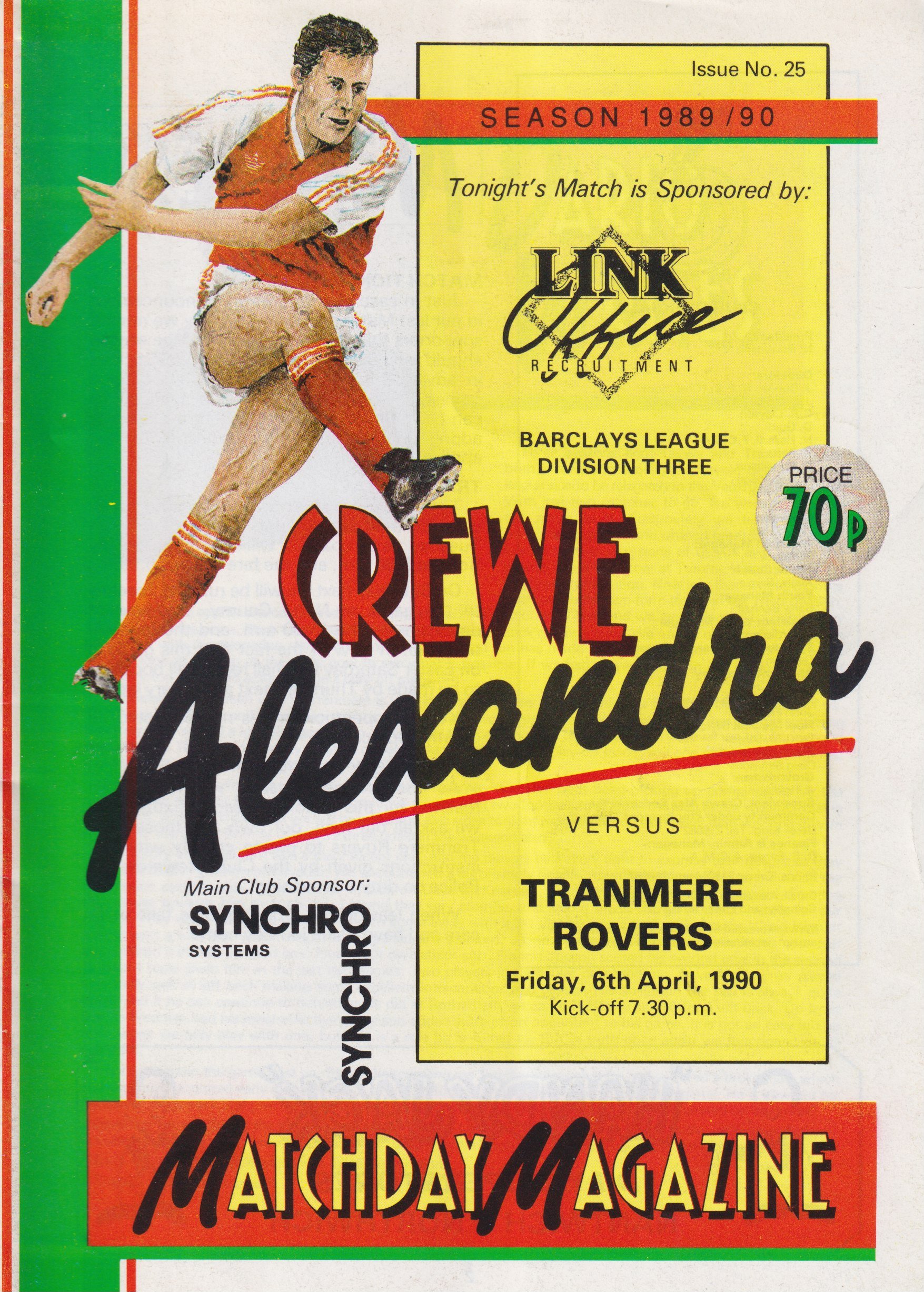 Crewe Alexandra v Tranmere Rovers match programme